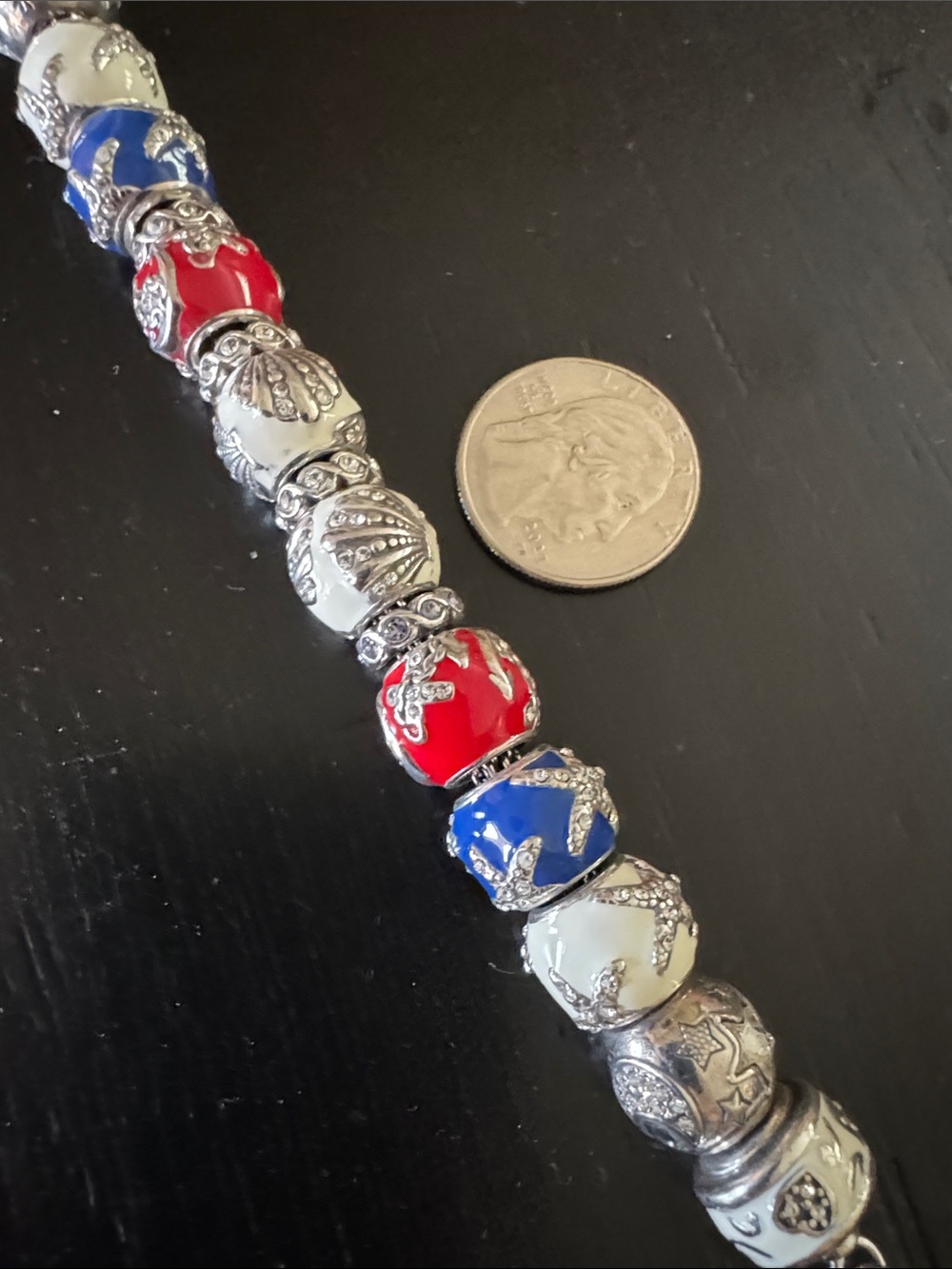 Brighton Nautical Charm Bracelet - 16 Charms - Shells, Anchors, Starfish - Picture 4 of 15